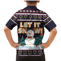 Let It Snow Christmas Family Matching Mermaid Dress and Hawaiian Shirt Funny Xmas Holiday Patterns - Wonder Print Shop