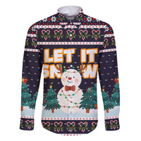 Let It Snow Christmas Family Matching Mermaid Dress and Hawaiian Shirt Funny Xmas Holiday Patterns - Wonder Print Shop