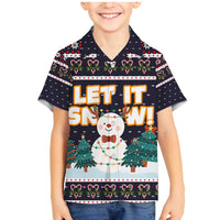 Let It Snow Christmas Family Matching Mermaid Dress and Hawaiian Shirt Funny Xmas Holiday Patterns - Wonder Print Shop