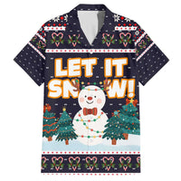 Let It Snow Christmas Family Matching Off The Shoulder Long Sleeve Dress and Hawaiian Shirt Funny Xmas Holiday Patterns - Wonder Print Shop