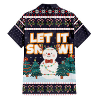 Let It Snow Christmas Family Matching Off The Shoulder Long Sleeve Dress and Hawaiian Shirt Funny Xmas Holiday Patterns - Wonder Print Shop