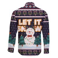Let It Snow Christmas Family Matching Off The Shoulder Long Sleeve Dress and Hawaiian Shirt Funny Xmas Holiday Patterns - Wonder Print Shop