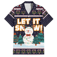 Let It Snow Christmas Family Matching Off Shoulder Maxi Dress and Hawaiian Shirt Funny Xmas Holiday Patterns - Wonder Print Shop