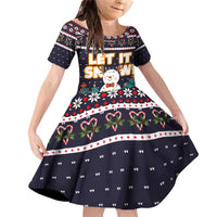 Let It Snow Christmas Family Matching Off Shoulder Short Dress and Hawaiian Shirt Funny Xmas Holiday Patterns - Wonder Print Shop