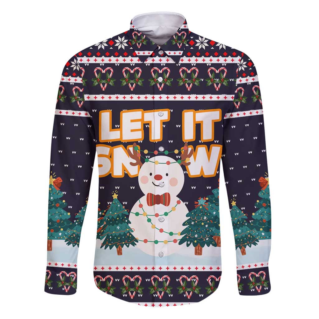 Let It Snow Christmas Family Matching Puletasi and Hawaiian Shirt Funny Xmas Holiday Patterns - Wonder Print Shop