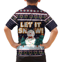 Let It Snow Christmas Family Matching Short Sleeve Bodycon Dress and Hawaiian Shirt Funny Xmas Holiday Patterns - Wonder Print Shop
