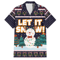 Let It Snow Christmas Family Matching Short Sleeve Bodycon Dress and Hawaiian Shirt Funny Xmas Holiday Patterns - Wonder Print Shop