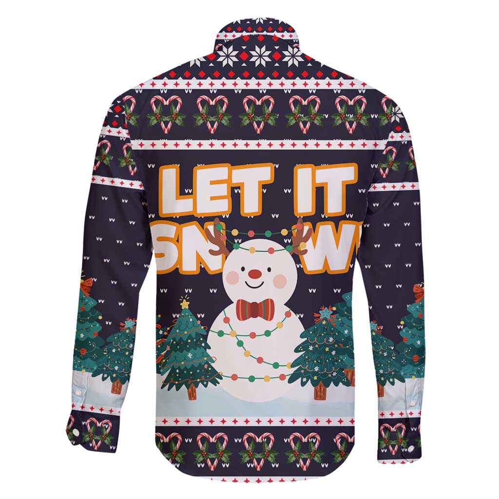 Let It Snow Christmas Family Matching Short Sleeve Bodycon Dress and Hawaiian Shirt Funny Xmas Holiday Patterns - Wonder Print Shop