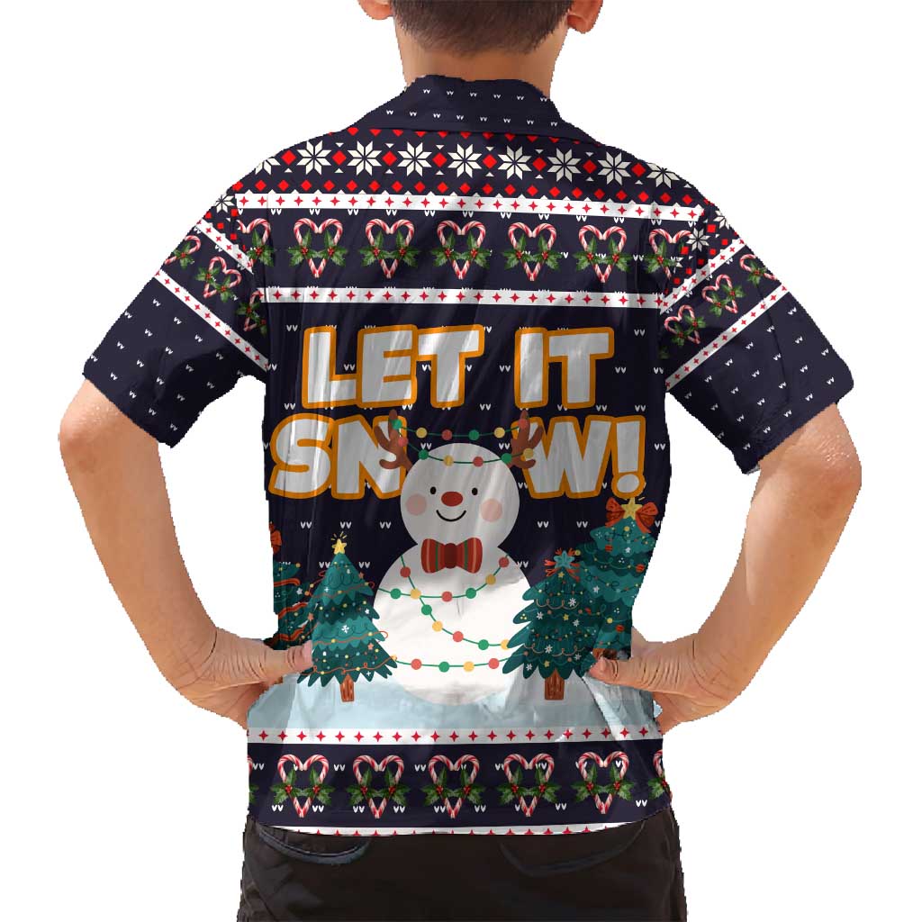 Let It Snow Christmas Family Matching Summer Maxi Dress and Hawaiian Shirt Funny Xmas Holiday Patterns - Wonder Print Shop