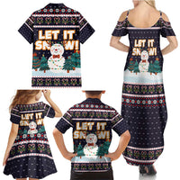 Let It Snow Christmas Family Matching Summer Maxi Dress and Hawaiian Shirt Funny Xmas Holiday Patterns - Wonder Print Shop