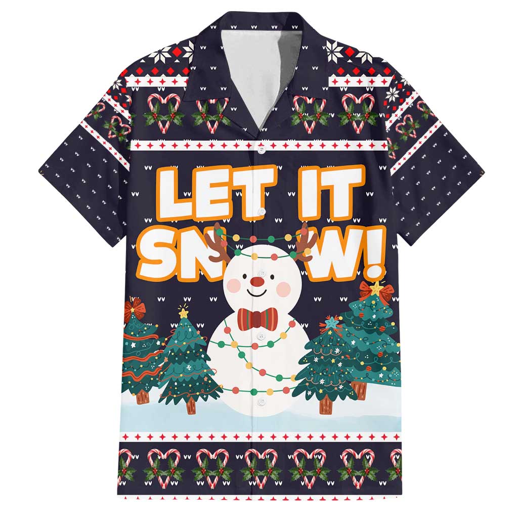 Let It Snow Christmas Family Matching Summer Maxi Dress and Hawaiian Shirt Funny Xmas Holiday Patterns - Wonder Print Shop