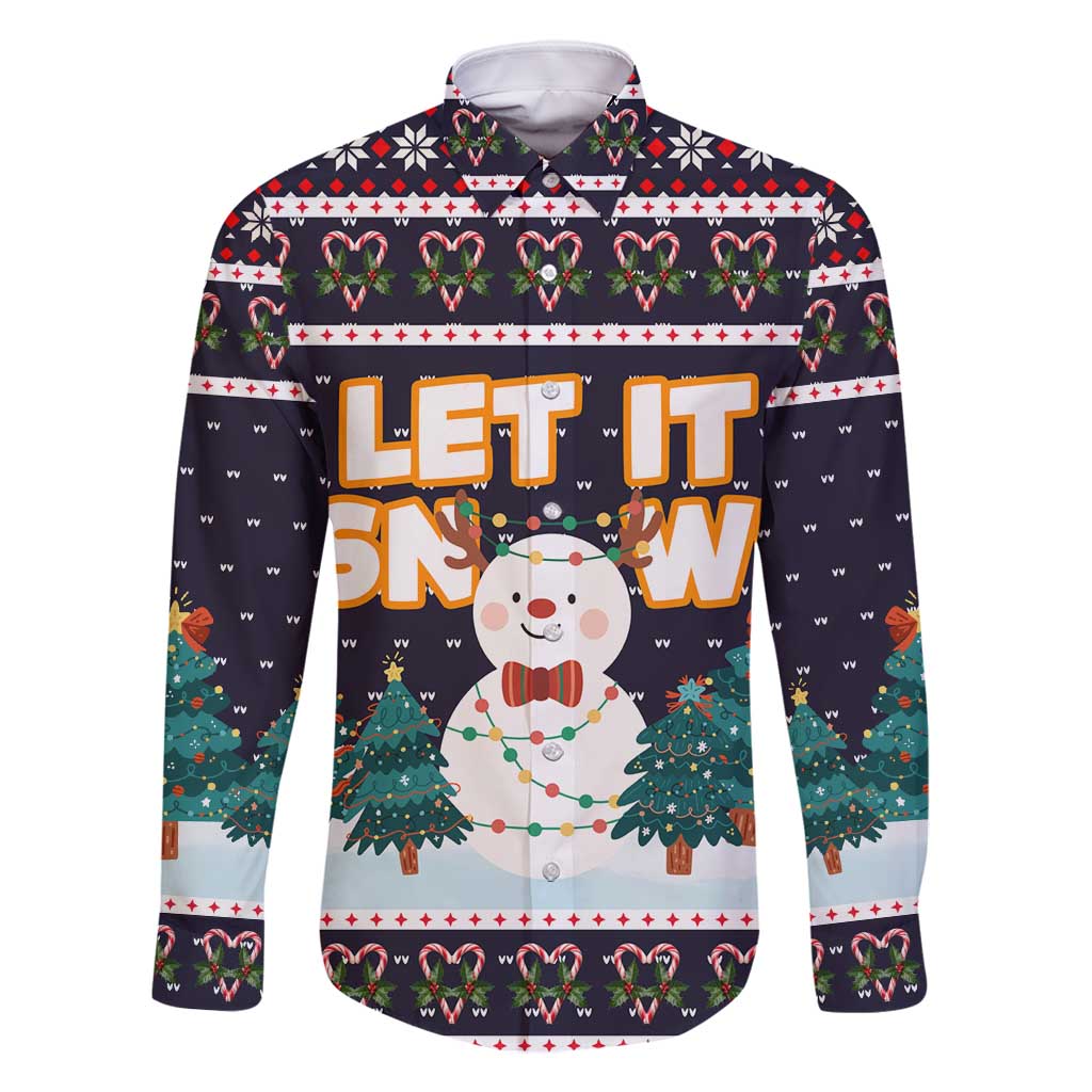 Let It Snow Christmas Family Matching Summer Maxi Dress and Hawaiian Shirt Funny Xmas Holiday Patterns - Wonder Print Shop