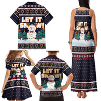 Let It Snow Christmas Family Matching Tank Maxi Dress and Hawaiian Shirt Funny Xmas Holiday Patterns - Wonder Print Shop