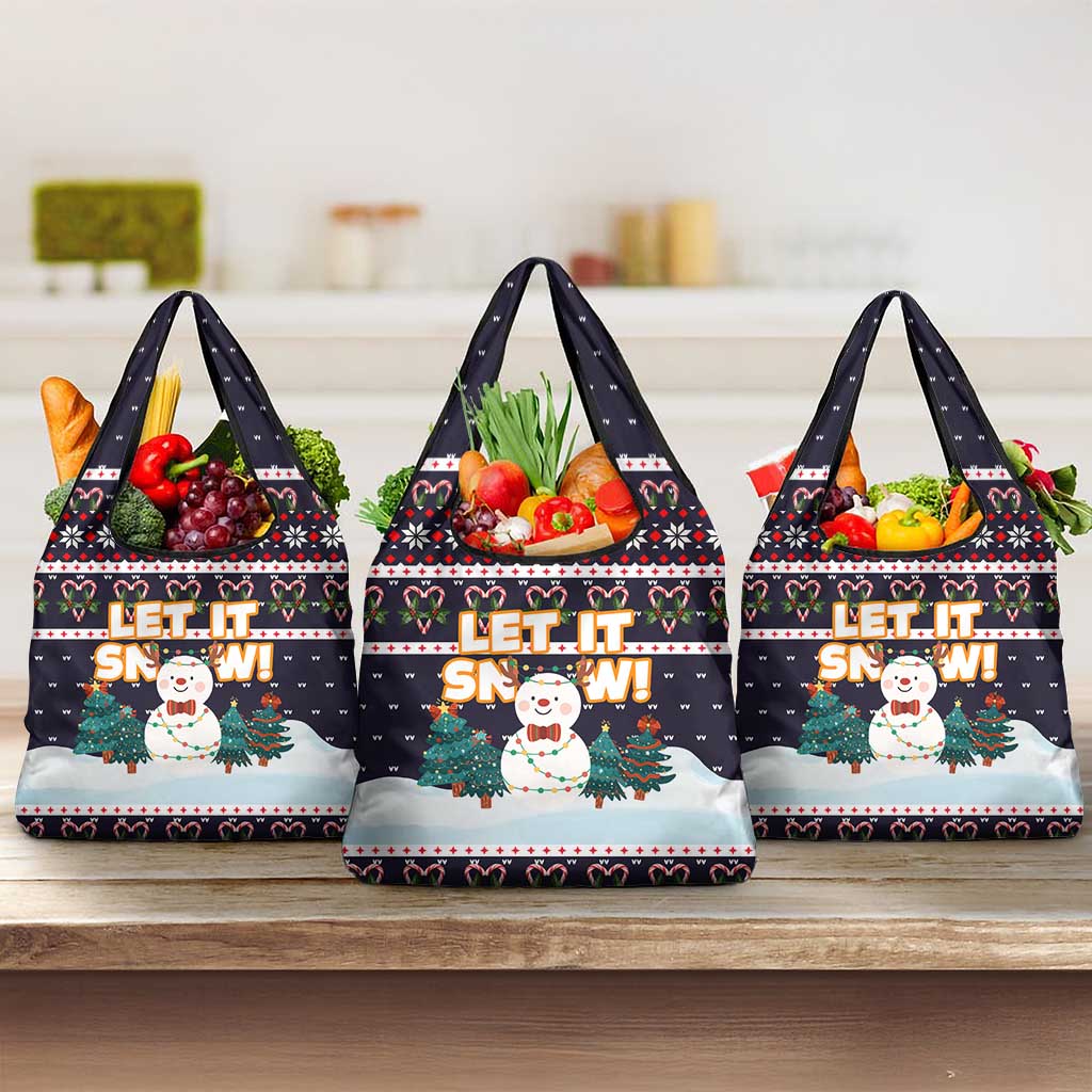 Let It Snow Christmas Grocery Bag Funny Xmas Holiday Patterns - Wonder Print Shop