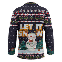Let It Snow Christmas Hockey Jersey Funny Xmas Holiday Patterns - Wonder Print Shop