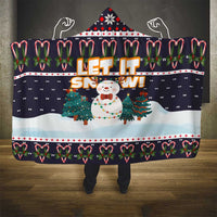 Let It Snow Christmas Hooded Blanket Funny Xmas Holiday Patterns - Wonder Print Shop