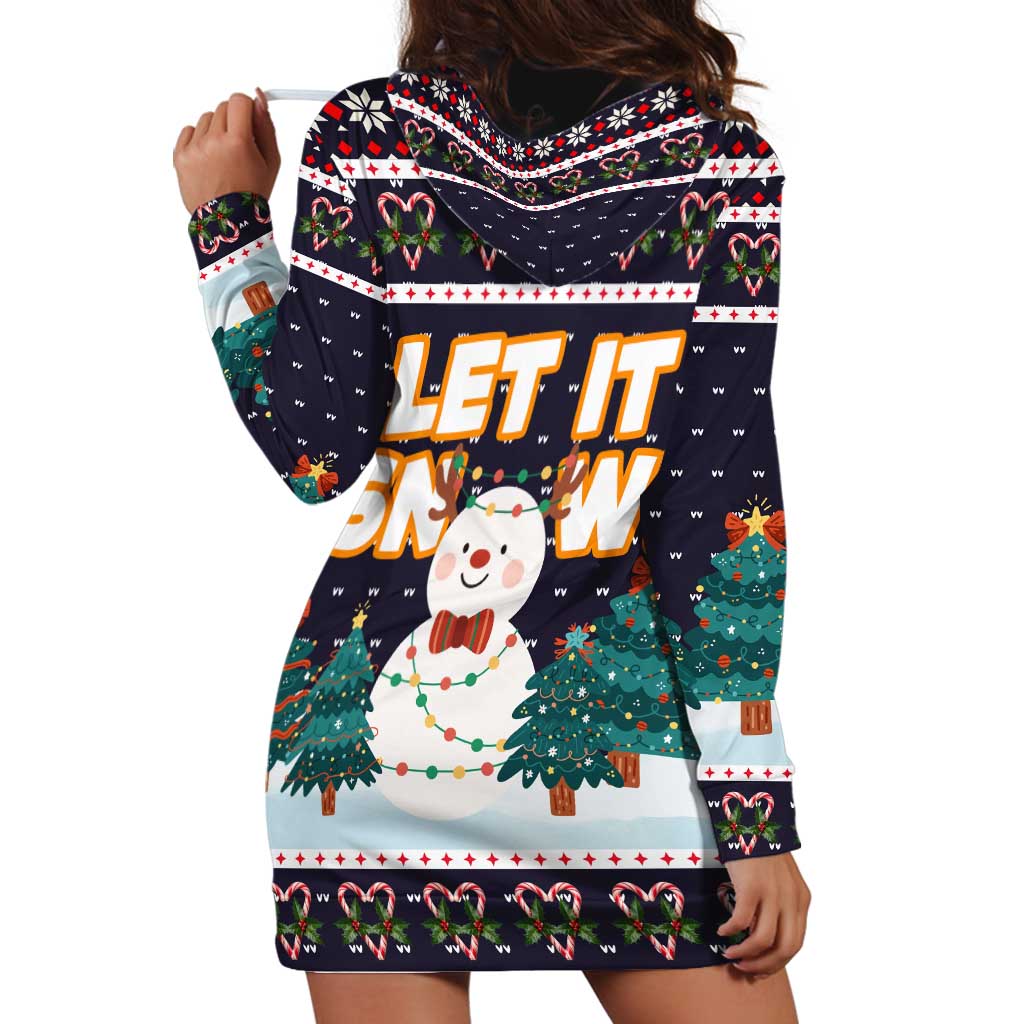 Let It Snow Christmas Hoodie Dress Funny Xmas Holiday Patterns - Wonder Print Shop