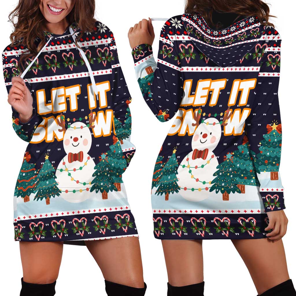 Let It Snow Christmas Hoodie Dress Funny Xmas Holiday Patterns - Wonder Print Shop