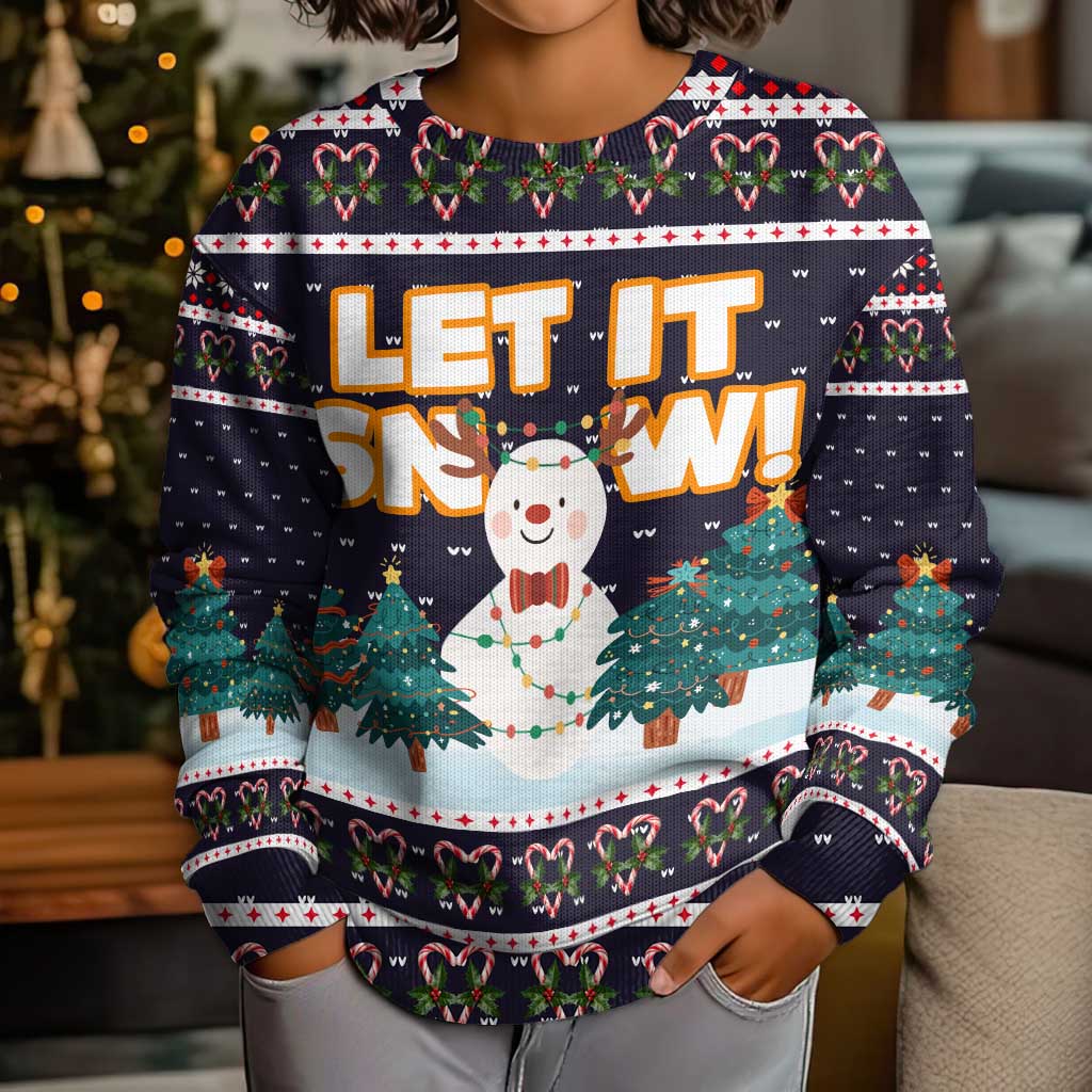 Let It Snow Christmas Kid Ugly Christmas Sweater Funny Xmas Holiday Patterns - Wonder Print Shop