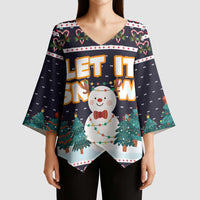 Let It Snow Christmas Kimono Sleeve Blouse Funny Xmas Holiday Patterns - Wonder Print Shop