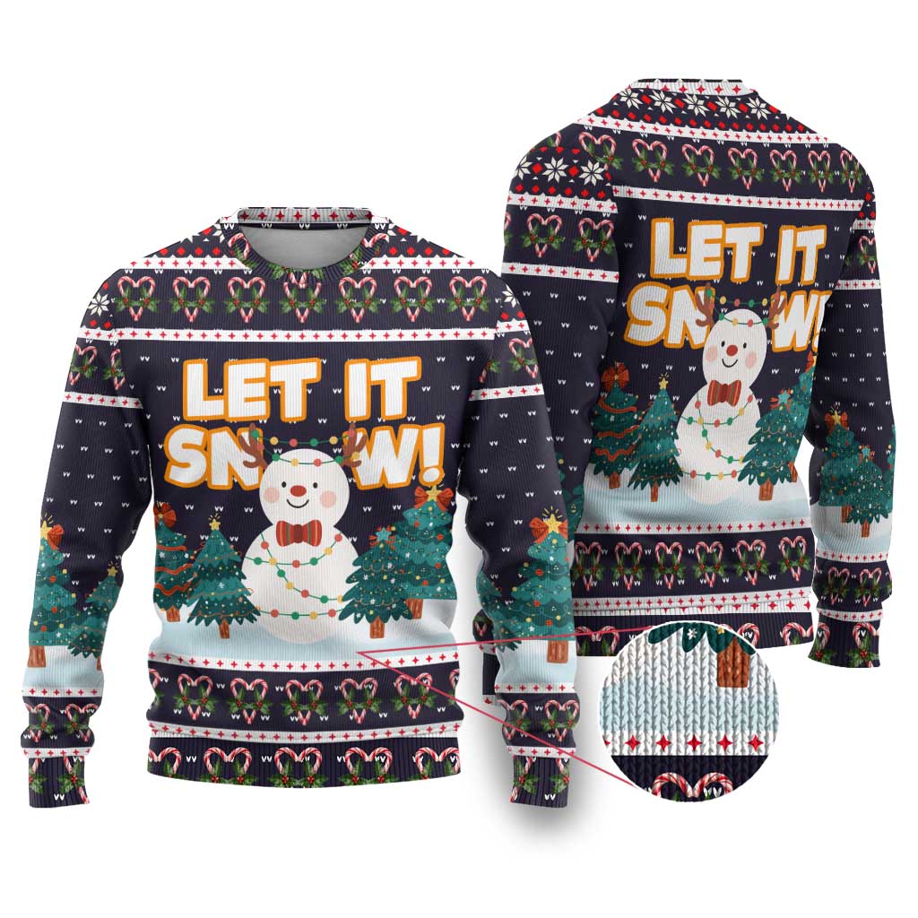 Let It Snow Christmas Ugly Christmas Sweater Funny Xmas Holiday Patterns - Wonder Print Shop