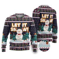 Let It Snow Christmas Ugly Christmas Sweater Funny Xmas Holiday Patterns - Wonder Print Shop