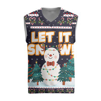 Let It Snow Christmas Knitted V-Neck Vest Funny Xmas Holiday Patterns - Wonder Print Shop