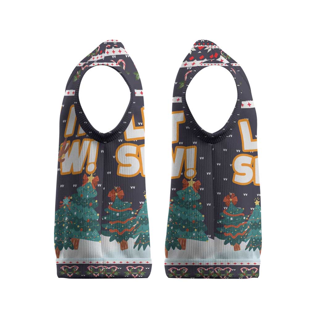 Let It Snow Christmas Knitted V-Neck Vest Funny Xmas Holiday Patterns - Wonder Print Shop