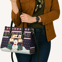 Let It Snow Christmas Leather Bag Funny Xmas Holiday Patterns - Wonder Print Shop
