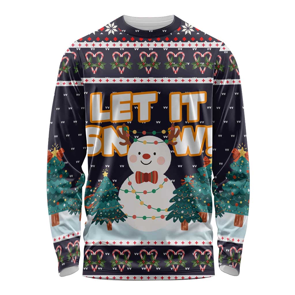 Let It Snow Christmas Long Sleeve Shirt Funny Xmas Holiday Patterns - Wonder Print Shop