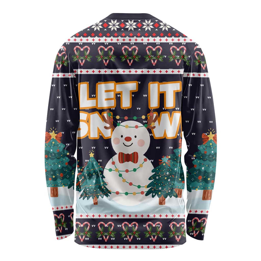 Let It Snow Christmas Long Sleeve Shirt Funny Xmas Holiday Patterns - Wonder Print Shop