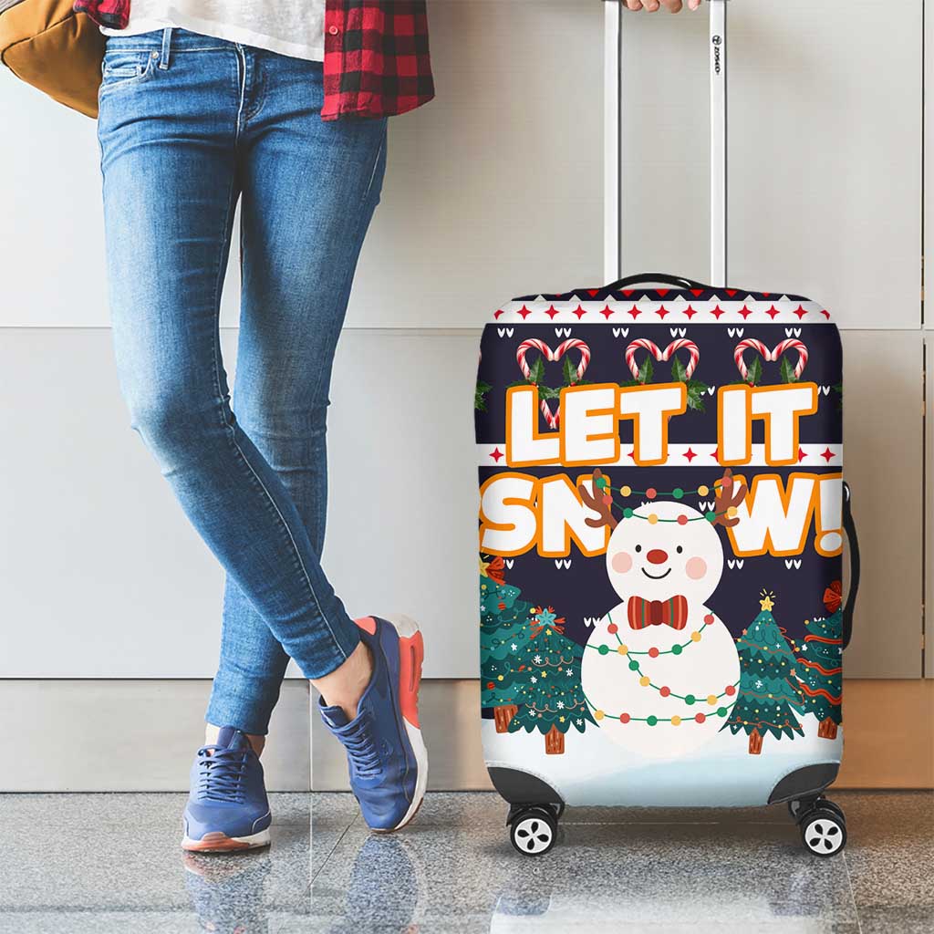 Let It Snow Christmas Luggage Cover Funny Xmas Holiday Patterns - Wonder Print Shop