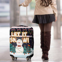 Let It Snow Christmas Luggage Cover Funny Xmas Holiday Patterns - Wonder Print Shop