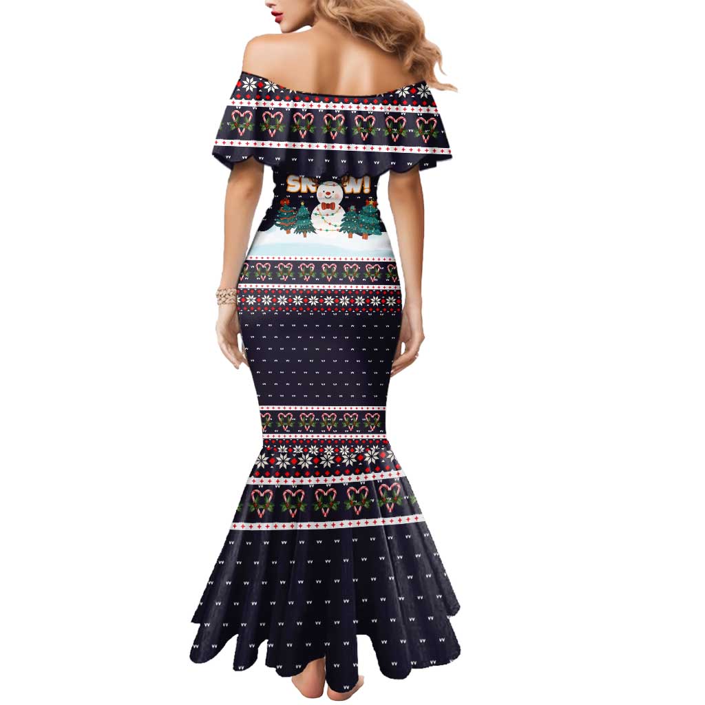Let It Snow Christmas Mermaid Dress Funny Xmas Holiday Patterns - Wonder Print Shop