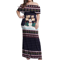 Let It Snow Christmas Off Shoulder Maxi Dress Funny Xmas Holiday Patterns - Wonder Print Shop