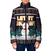 Let It Snow Christmas Padded Jacket Funny Xmas Holiday Patterns - Wonder Print Shop