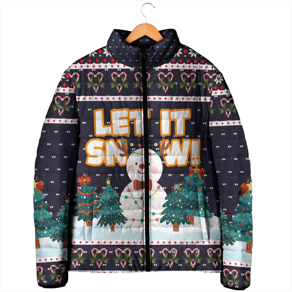 Let It Snow Christmas Padded Jacket Funny Xmas Holiday Patterns - Wonder Print Shop