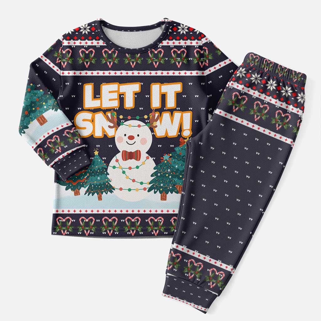 Let It Snow Christmas Pajama Set Funny Xmas Holiday Patterns - Wonder Print Shop