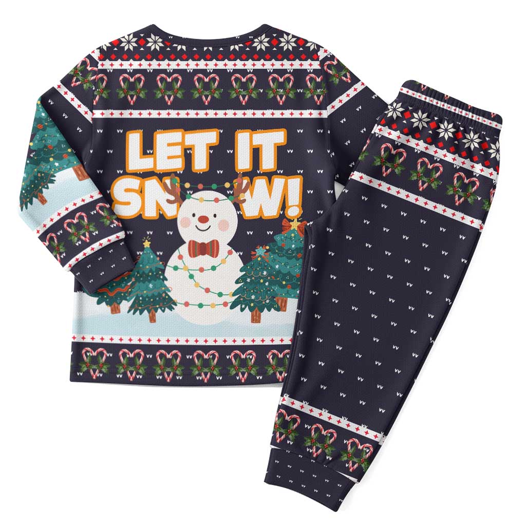 Let It Snow Christmas Pajama Set Funny Xmas Holiday Patterns - Wonder Print Shop