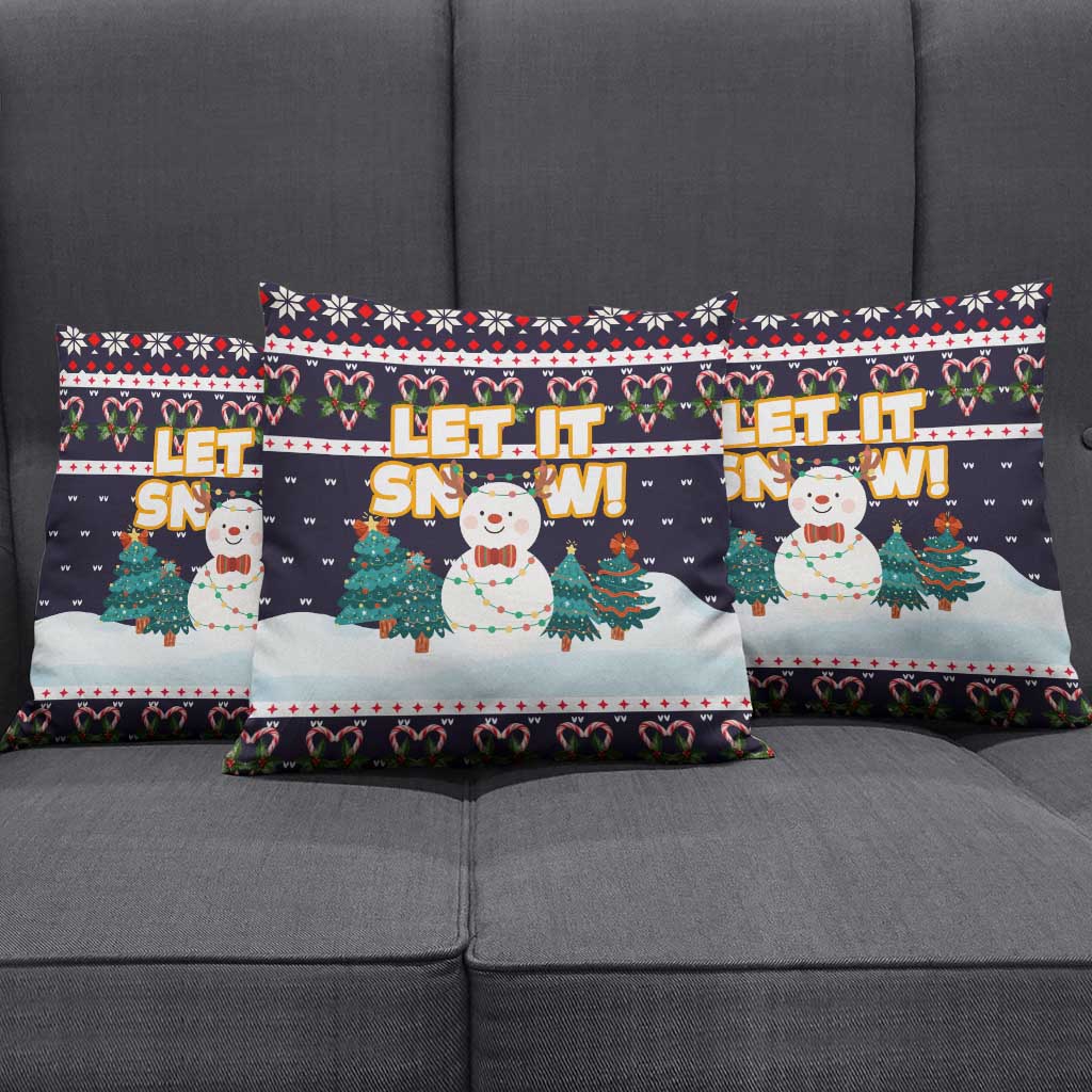 Let It Snow Christmas Pillow Cover Funny Xmas Holiday Patterns - Wonder Print Shop
