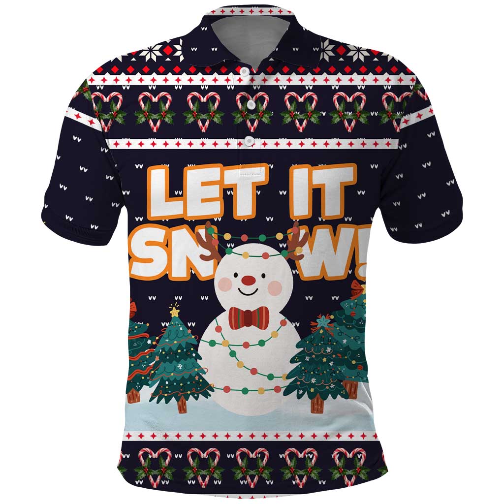 Let It Snow Christmas Polo Shirt Funny Xmas Holiday Patterns - Wonder Print Shop