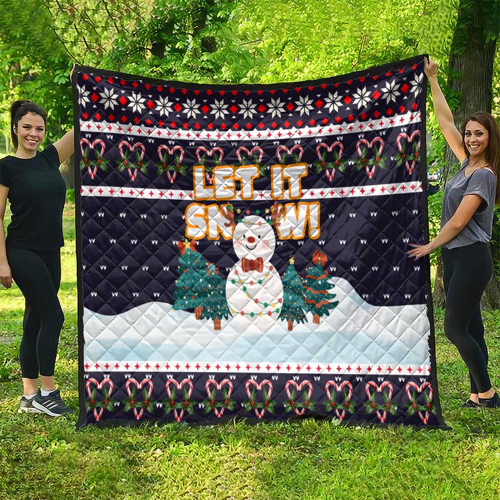 Let It Snow Christmas Quilt Funny Xmas Holiday Patterns - Wonder Print Shop