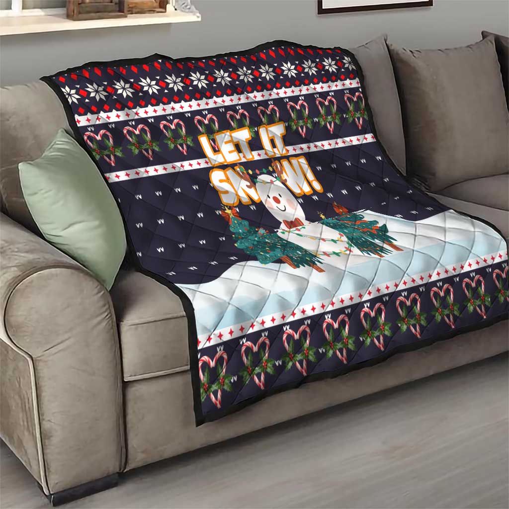 Let It Snow Christmas Quilt Funny Xmas Holiday Patterns - Wonder Print Shop