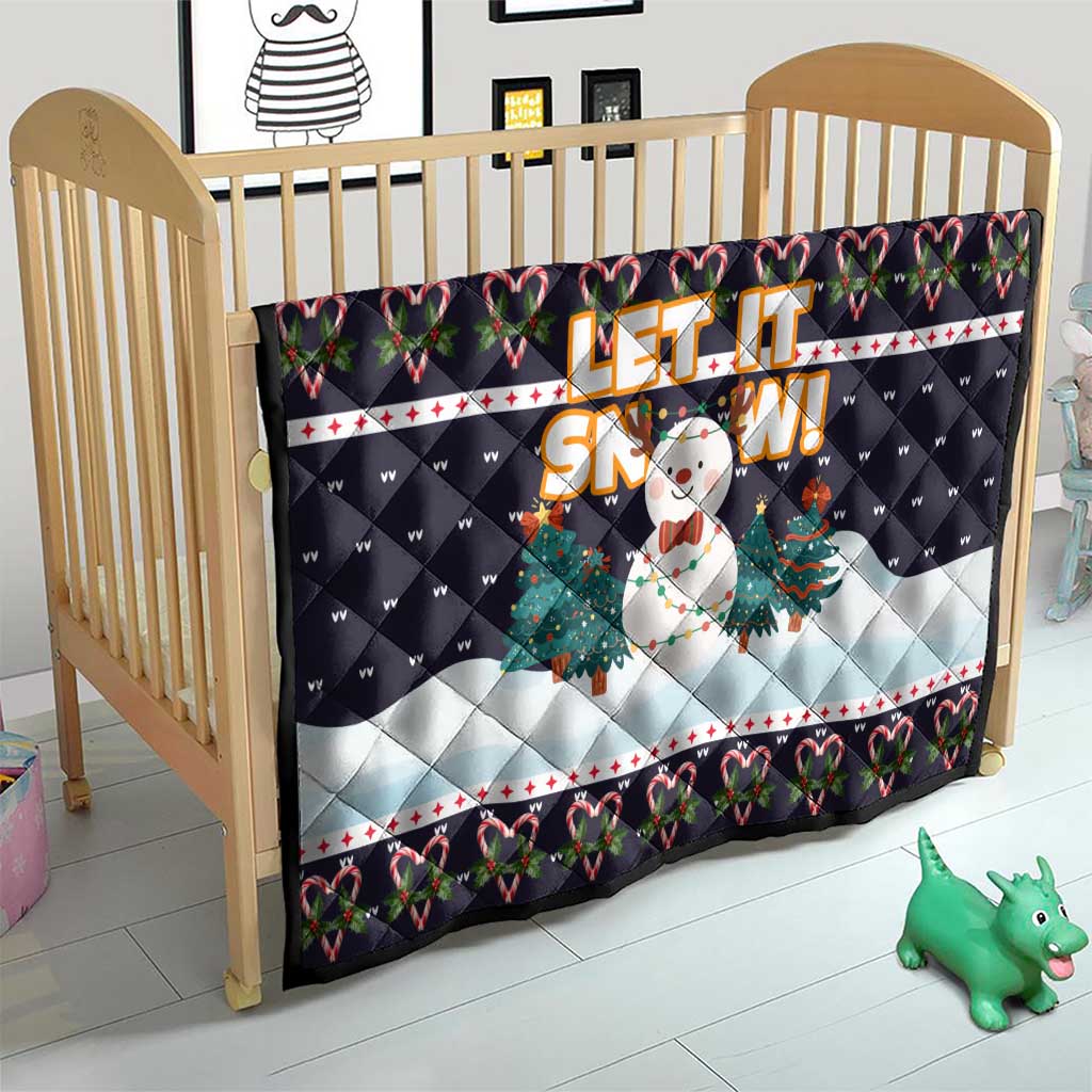 Let It Snow Christmas Quilt Funny Xmas Holiday Patterns - Wonder Print Shop