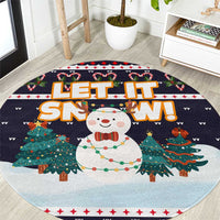 Let It Snow Christmas Round Carpet Funny Xmas Holiday Patterns - Wonder Print Shop