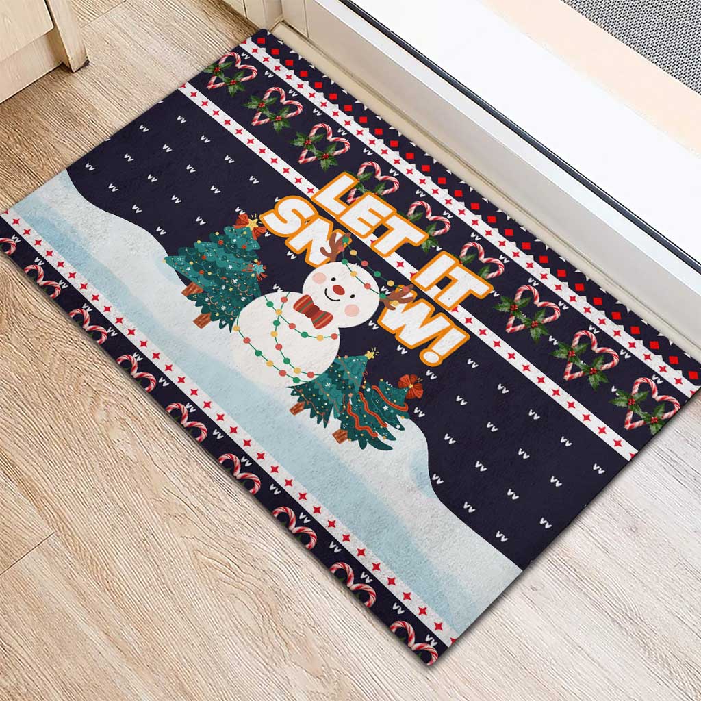 Let It Snow Christmas Rubber Doormat Funny Xmas Holiday Patterns - Wonder Print Shop
