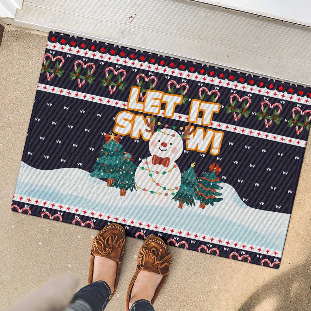 Let It Snow Christmas Rubber Doormat Funny Xmas Holiday Patterns - Wonder Print Shop
