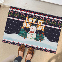 Let It Snow Christmas Rubber Doormat Funny Xmas Holiday Patterns - Wonder Print Shop