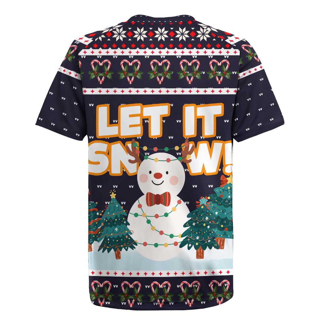 Let It Snow Christmas Rugby Jersey Funny Xmas Holiday Patterns - Wonder Print Shop
