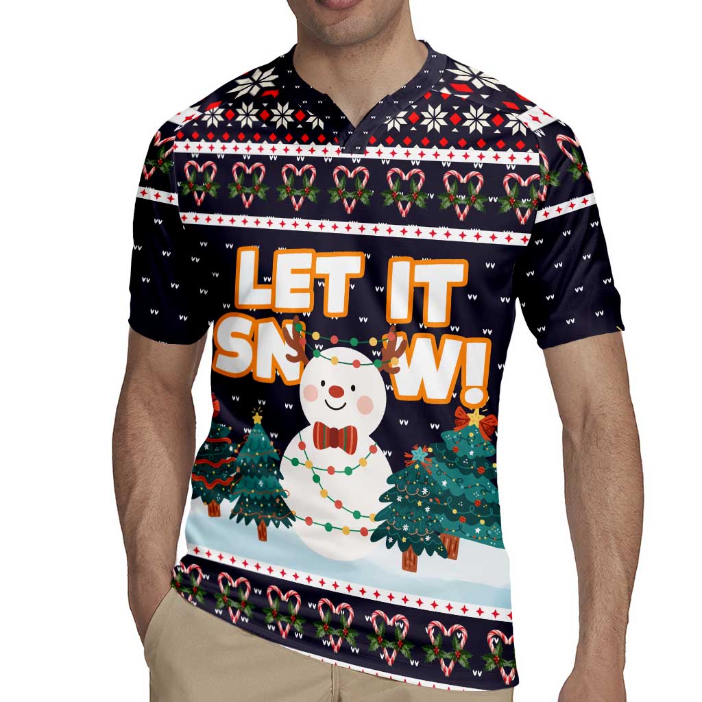 Let It Snow Christmas Rugby Jersey Funny Xmas Holiday Patterns - Wonder Print Shop